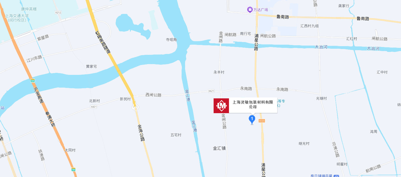 Map showing the Lingmin Packaging facility in Fengxian District, Shanghai